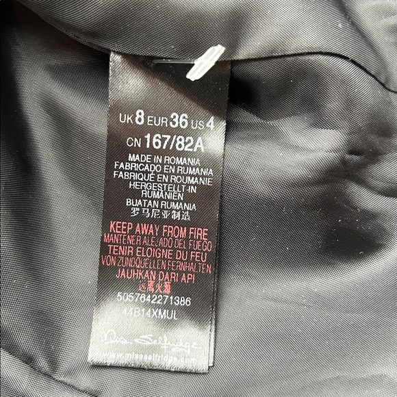 Miss Selfridge Women's Cropped Houndstooth Blazer BlackWhite Double Breasted Sz4 - Picture 8 of 12